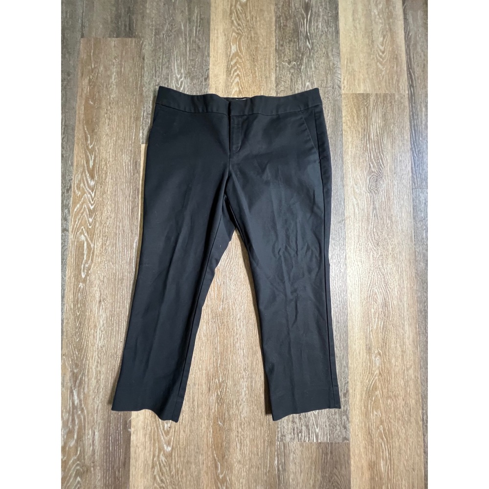 Banana Republic Hampton Fit Pants Womens 12P Black Excellent Straight Leg Petite